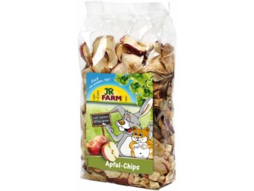 JRFarm Apfel-Chips til gnavere og mindre kæledyr, sund og velsmagende snack med højt indhold af vitaminer. Ideel til berigelse af kost og aktivitetsniveau.