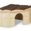 Træhus til gnavere, ideelt som skjulested og legeområde. Fremstillet af naturligt træ, hvilket sikrer et sikkert og behageligt miljø for dit kæledyr. Perfekt til hamstere, mus og andre mindre gnavere. | gnavernes univers