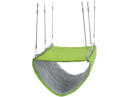 Hængehule til gnavere i grøn og grå, ideel til at skabe en hyggelig og tryg soveplads for hamstere, mus og andre mindre kæledyr. Perfekt til ophængning i bur. | gnavernes univers