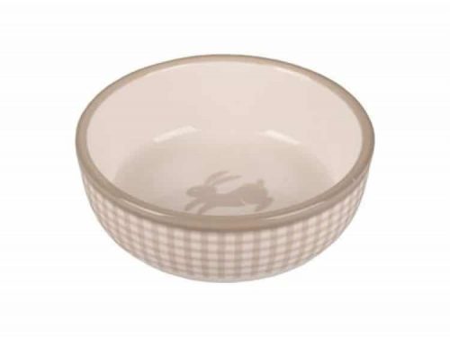 210272 feeding bowl small animal mylo ceramic round beige-white 13,3x13,3x4,6cm 400ml | gnavernes univers