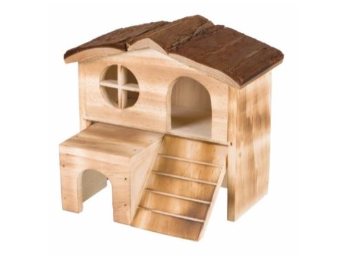 TX61960 - Natural Living Kajsa hus, brændt træ, 17 × 15 × 13 cm