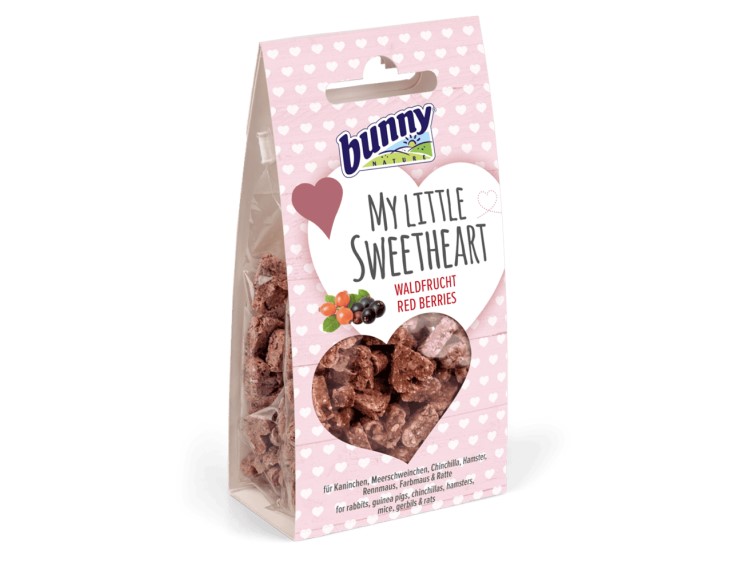 Bn11702 - bunny nature my little sweetheart med røde bær 30g | gnavernes univers Bunny my little sweetheart snacks med skovfrugter til gnavere, herunder kaniner, marsvin, chinchillaer og hamstere. Ideel som en lækker belønning eller snack. | gnavernes univers