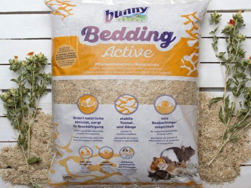 Bunny Bedding Active, plantebaseret strøelse til gnavere, der fremmer naturlig aktivitet og skaber stabile tunneler og gange. Ideel til mindre kæledyr som hamstere og marsvin.
