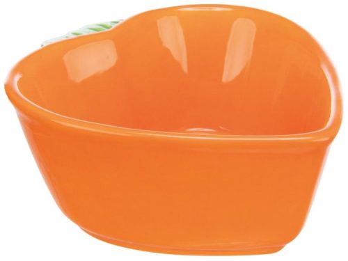 Farvet skål til gnavere i orange keramik med en grøn dekorativ kant, ideel til mad eller vand. Perfekt til mindre kæledyr som hamstere, mus eller dværghamstere.