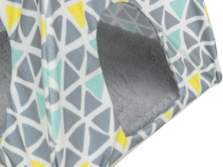 Tx62684 wigwam sunny 37x35x37 cm 2 | gnavernes univers Farverig hule til små kæledyr, ideel til gnavere som hamster eller mus. Designet med bløde indvendige materialer for komfort og sikkerhed. Perfekt til leg og hvile. | gnavernes univers