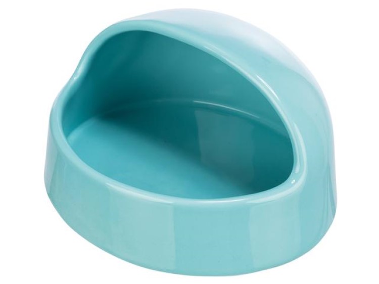 Tx63008 sand bath 16x8x14 cm turquoise | gnavernes univers Blå keramisk foder- eller vandskål til gnavere og mindre kæledyr, designet til at være stabil og let at rengøre. Ideel til at sikre en god fodringserfaring for dit kæledyr. | gnavernes univers