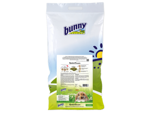 Bunny Nature RabbitDream foder til kaniner, 4 kg pose med naturlige ingredienser og en sund kost til dit kæledyr.