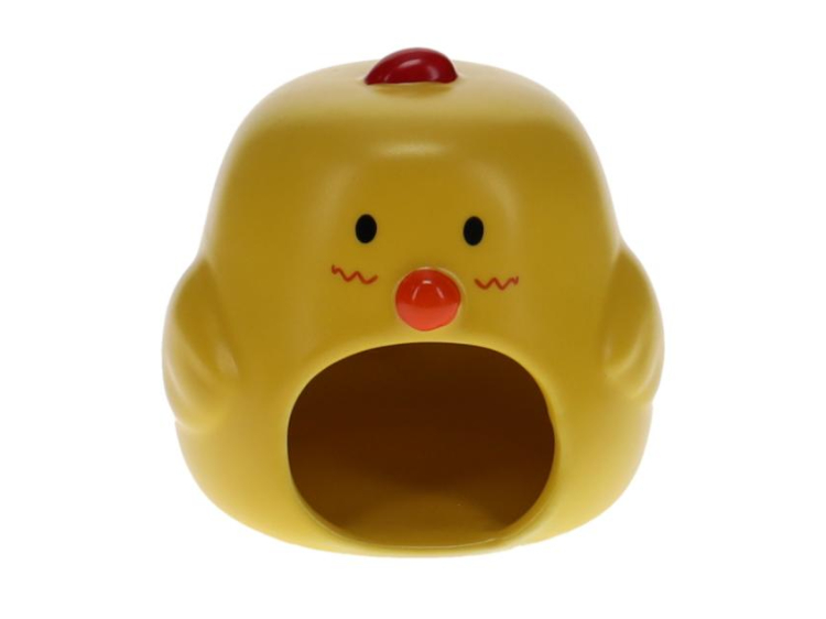 Kylling | gnavernes univers Farverig hule i form af en kylling til gnavere og mindre kæledyr, ideel til skjul og leg. Fremstillet af holdbart plast, perfekt til at skabe en tryg og sjov atmosfære i dit kæledyrs bur. | gnavernes univers