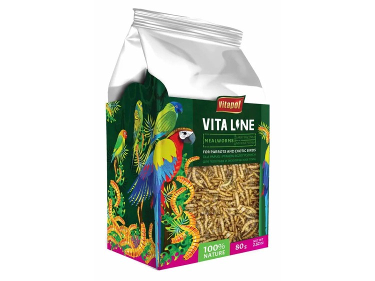 3902006 - vitapol melorme 80g | gnavernes univers Vitalone melorme til papegøjer og eksotiske fugle, 80 g. Naturlig og sund snacks, der giver vigtige næringsstoffer til dit kæledyr. Ideel til fodring af små fugle. | gnavernes univers
