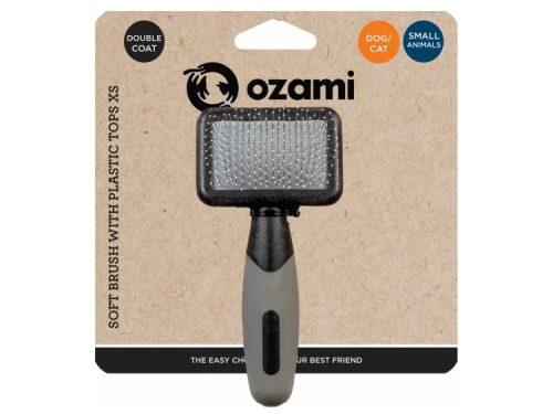 Ozami blød børste til små dyr og katte, designet til dobbelt pels. Ideel til pleje af gnavere og mindre kæledyr. | gnavernes univers