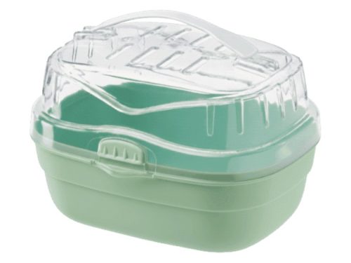 Transportkasse til gnavere med gennemsigtig låg og håndtag, ideel til sikker transport af små kæledyr. Perfekt til hamstere, mus og andre gnavere. | gnavernes univers