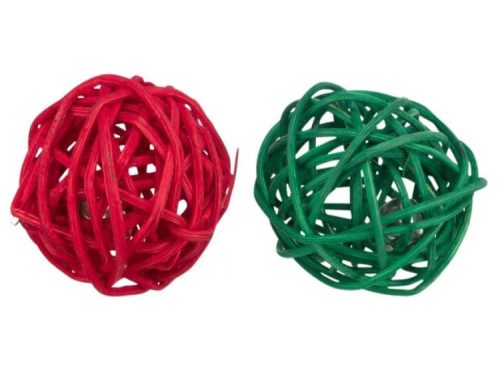 Farverige legetøjsbolde til gnavere i rød og grøn, ideelle til leg og aktivering af små kæledyr som hamstere og mus. Perfekte til at stimulere deres naturlige instinkter og holde dem underholdt. | gnavernes univers